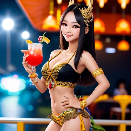 Nikki bar in Rhompho Pattaya, girl in golden dancing clothes
