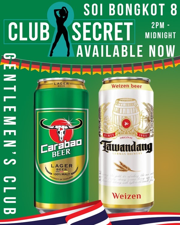 Secret Club Pattaya, can beer publicity