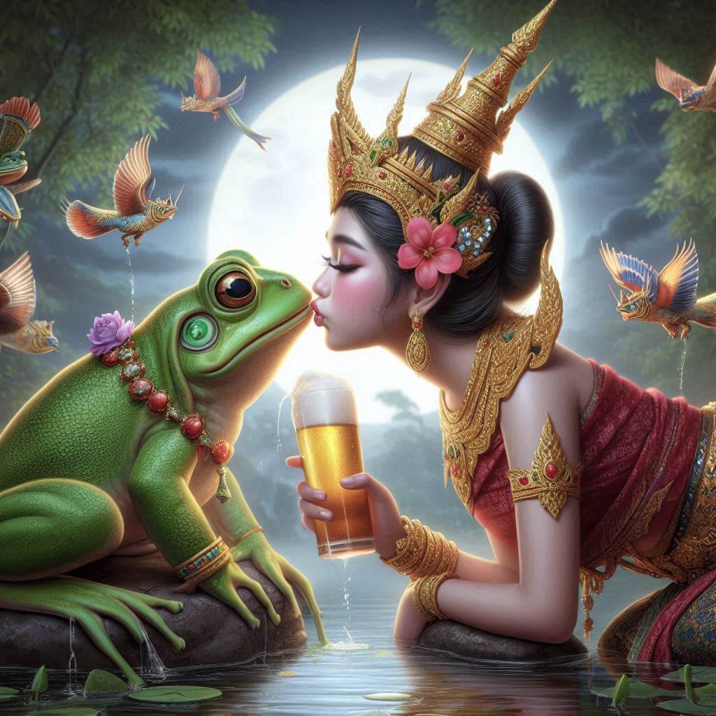 Wonderbar New Plaza Pattaya, a Thai princess kiss the frog and offer a beer