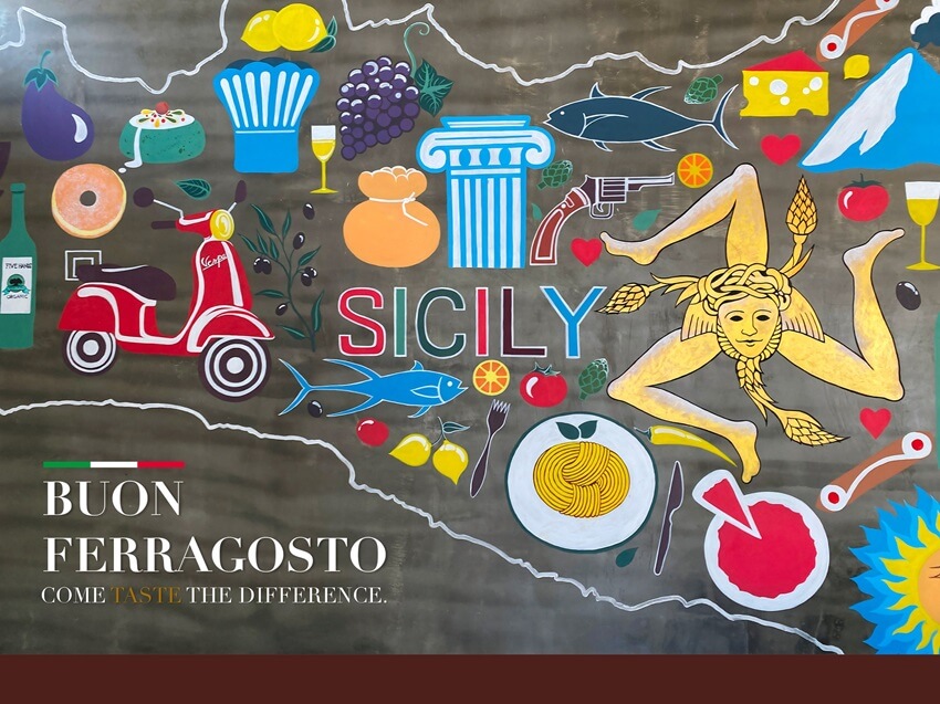 Sicily Italian restaurant, Maprachan lake Pattaya, trinacria