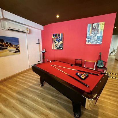 Roseline Cafe, Restaurant, Soi Kophai, Pattaya, game table in the restaurant