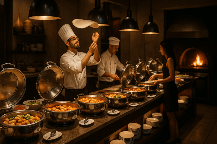 The best buffet spots in Pattaya, koks filling buffets and serving guests