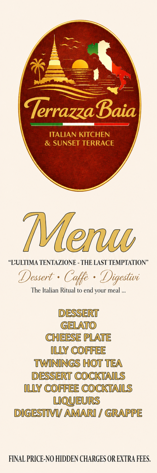 Terrazza Baia - Dessert menu - Page 1