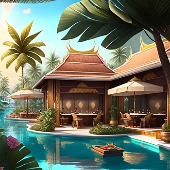 Chock chai garden ai art restaurant on the pool