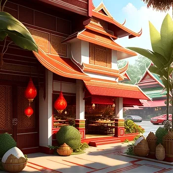 mazii pattaya  thai restaurantai art image from an outdoor restaurant