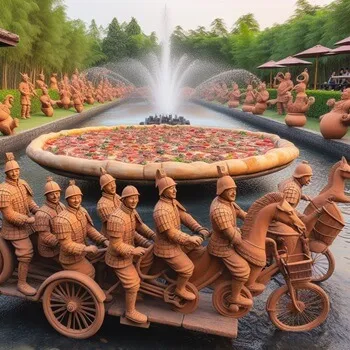 Terracotta restaurant & bike stop cafe in Pattaya,  custom ai art