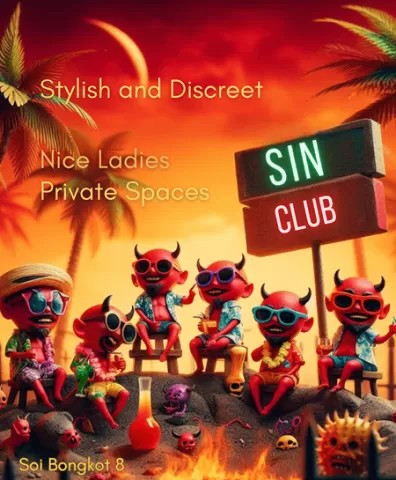 Sin Club for gentlemen in Pattaya, soi bongkoch, banner