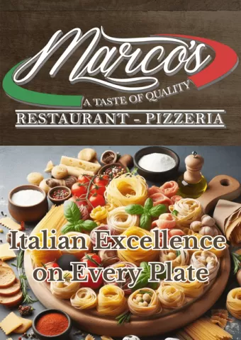 Marco's restaurant and pizzeria in Jomtien Pattaya, banner Italian exellence on every plate