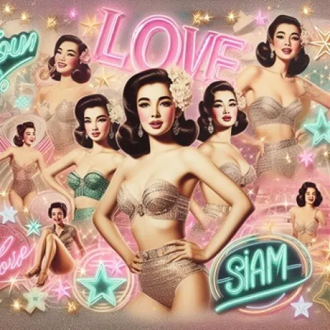 Nine Star Bar and Restaurant Jomtien, soi grand, near the beach, custom ai art, pinups in Siam