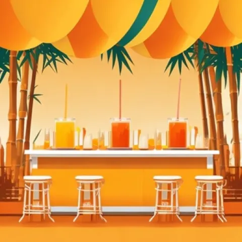 Orange bar rompho complex Pattaya, orange custom ai art