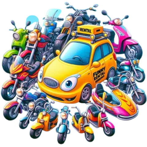 Smile for rent, car and motorbikes for rent in Pattaya Jomtien, custom ai art